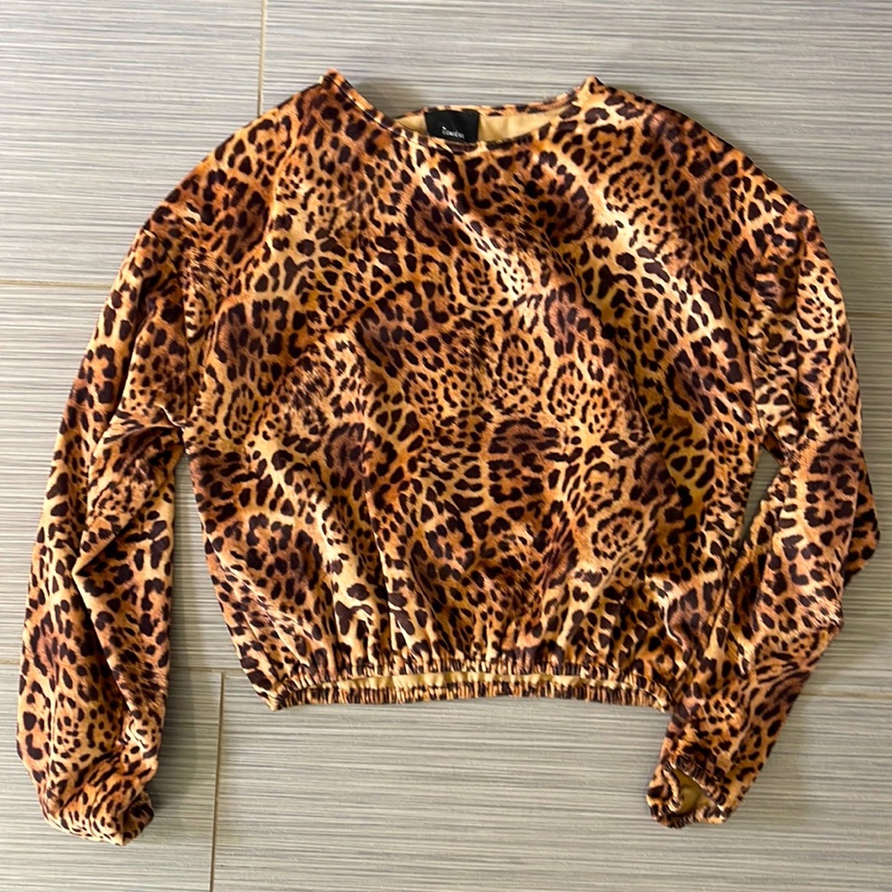 Cropped Leopard Print Top